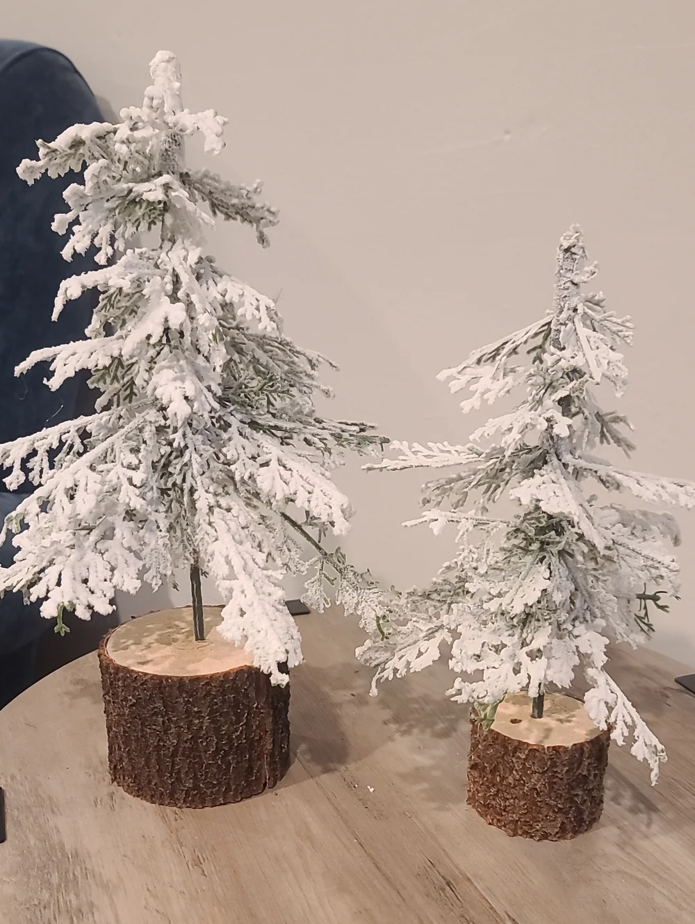 Two Tabletop  Christmas Tree Set